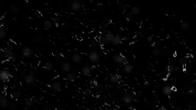 Hebrew Alphabet Flying in the Wind in Alpha Channel