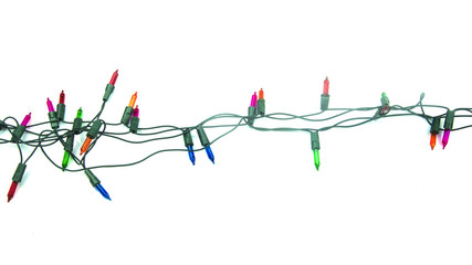 Christmas lights isolated on white background
