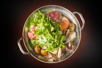 シーフードパクチー鍋　Vietnamese seafood coriander pot