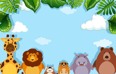 Fototapeta premium Background template with wild animals