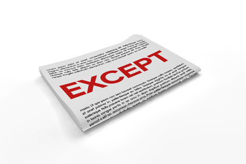 Except on Newspaper background