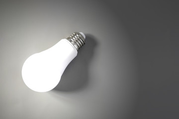 lightbulb on a dark background.