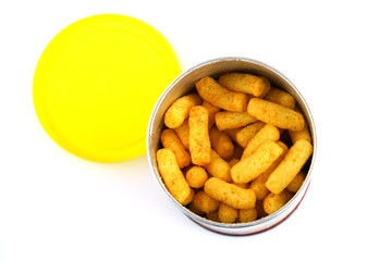 Crunch baked snack in the container for young kids