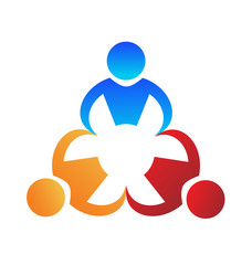 Group of 3 people in a meeting icon