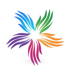 Leaf hands together icon