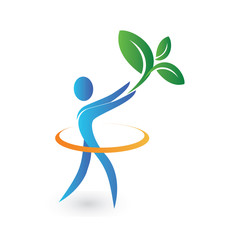 Healthy natural life concept identity card vector icon