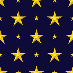 Different style shape silhouette shiny star seamless pattern vector illustration on blue background