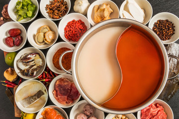 中華本格2色火鍋　Chinese hot pot
