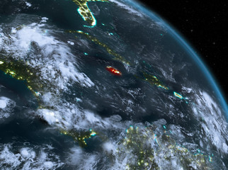 Jamaica at night from orbit