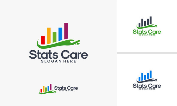 Stats Care logo designs, Finance Care logo template