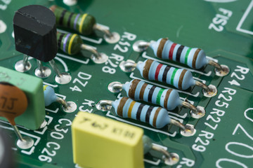 Electronic components for printed circuit boards.