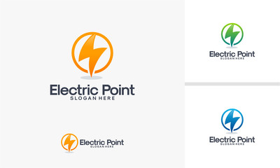 Electricity Point logo designs vector illustration, Electricity logo template