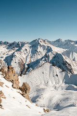 Obraz premium Winter walk in mountains of Zailiysky Ala Tau Almaty Kazakhtan