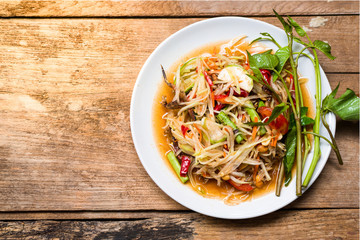 papaya salad Spicy flavor,thai food