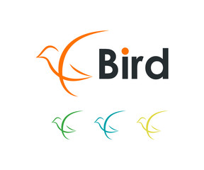 Simple Line Art Cute Animal Bird Modern Logo Symbol Company 
