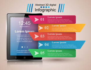 Digital gadget, smartphone tablet icon. Business infographic.