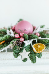 Christmas composition with candle