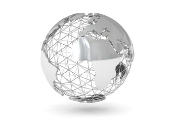 metal globe 3d redering