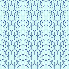 Seamless line pattern, abstract geometric background in navy blue and turquoise colors. Vector illustration. Simple and minimal background. 