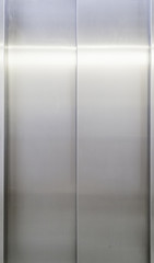 Metal door of a modern elevator