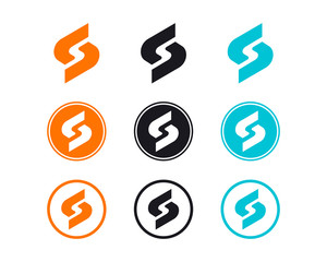 Unique Simple Initial Letter S Modern Circle Logo Symbol for Company