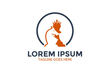 chess related logo. vector illustration. editable