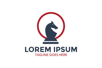 chess related logo. vector illustration. editable