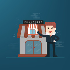 Businessman want to expand his business, franchise concept. business concept. flat design