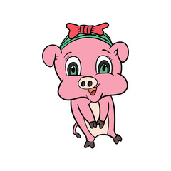 Fototapeta premium cheerful pig cartoon