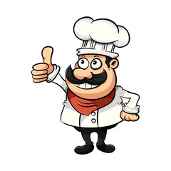 cartoon cute funny chef cook in the cap