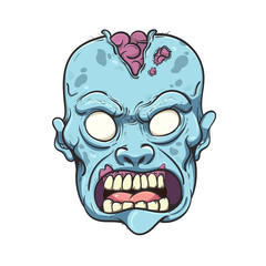Cartoon zombie. Vector illustration with simple gradients.