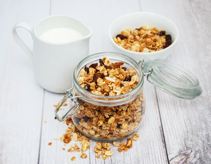 homemade granola in jar