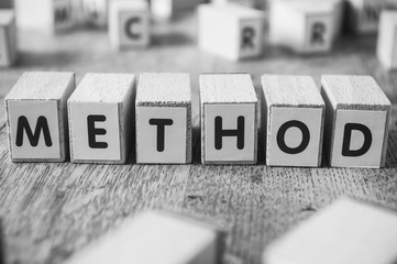concept mot formé avec des lettres en bois - Method