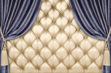 golden upholstery velvet curtain background
