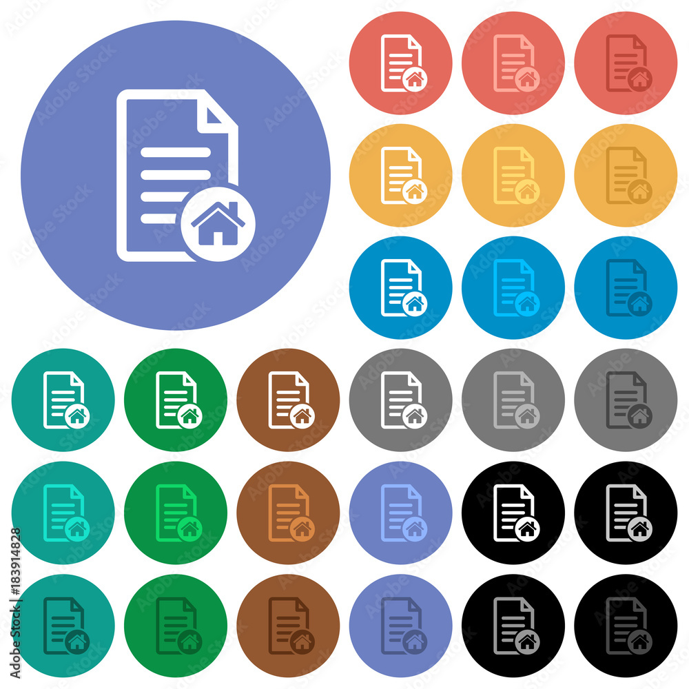 Poster default document round flat multi colored icons