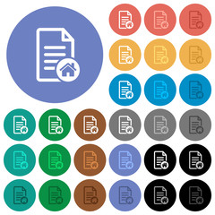 Default document round flat multi colored icons