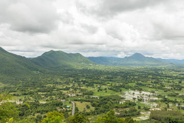 Top mountain of Phu Thok at Chiang Khan District, Loei. In the cool season, people head to nearby Phu Thok mountain for sunrise and sea of fog views.