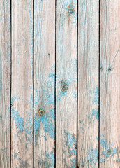 old wooden boards painted with blue paint