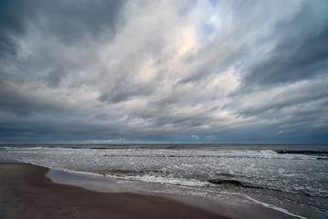 stormy landscape on the beach