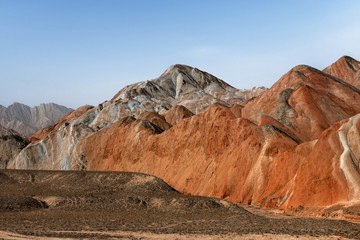 Rainbow mountains in asian geopark at China