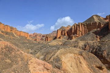 Rainbow mountains in asian geopark at China