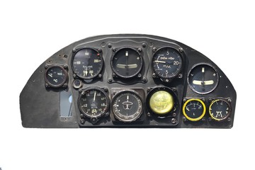 Plane dashboard isolated on white
