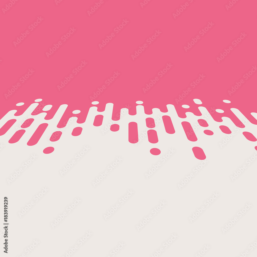 Poster abstract pink rounded lines halftone transition vector
