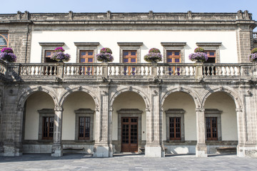 Facade of the Castillo de Chapultepec castle in Mexico City, Mexico, North America