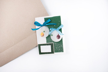 Packaging for Christmas gifts. Christmas card. Christmas card. Postcard