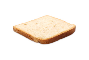 Integral whole wheat toast bread slices isolated on white background