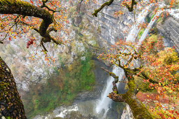 gujuli waterfall at basque country