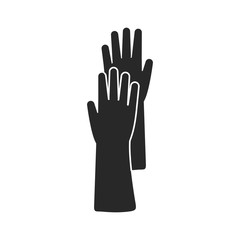 Flat icon of rubber glove