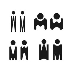 Set of WC information pictograms on white background