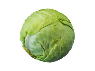 Green cut cabbage isolated on white background